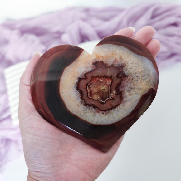 Druzy Carnelian Heart Crystal Carving Strength Crystals - Picture 6 of 7